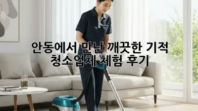 안동에서 만난 ✨깨끗한 기적✨: 청소업체 체험 후기