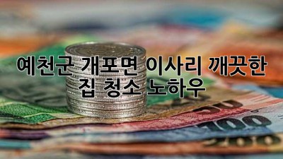 예천군 개포면 이사리, 깨끗한 집 청소 노하우! ✨